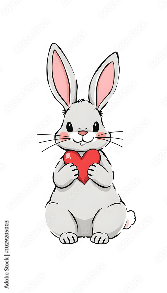 Bunny love isolated with white highlights, png Bunny love isolated with white highlights, png
