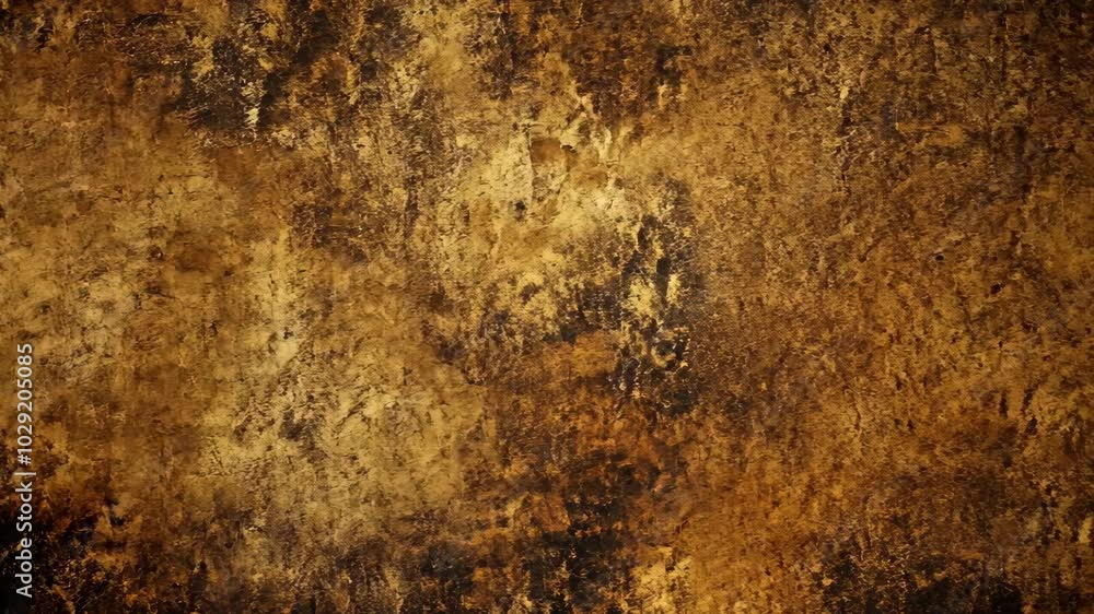A close-up of a rustic, textured surface with a combination of brown and gold hues A close-up of a rustic, textured surface with a combination of brown and gold hues