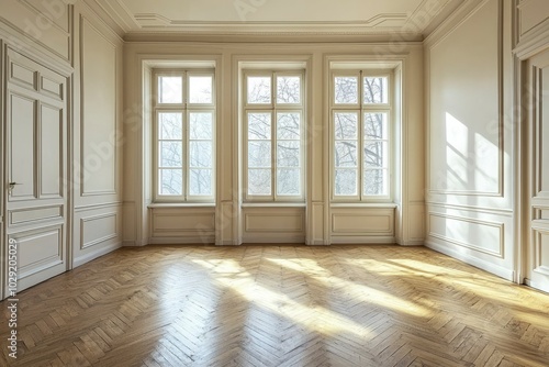 Wallpaper Mural Sunbeams Illuminating a Room with Ornate Doors and Windows Torontodigital.ca