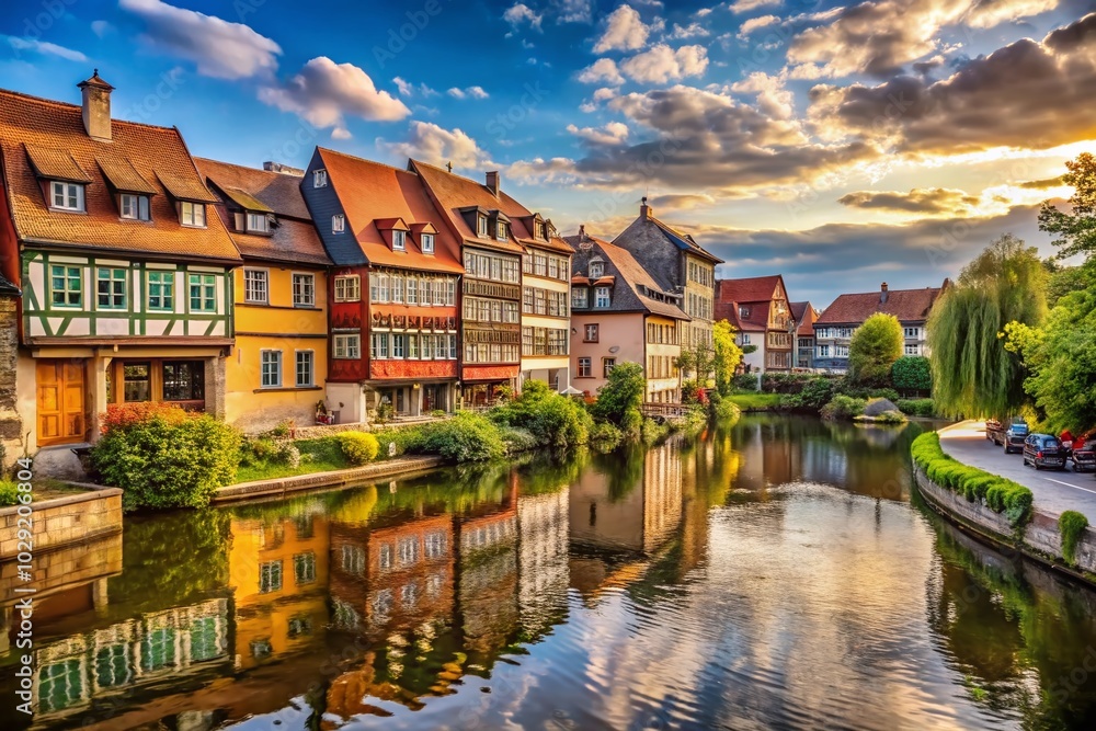 Obraz premium Stunning Little Venice in Bamberg - Scenic Views of Canals and Half-Timbered Houses