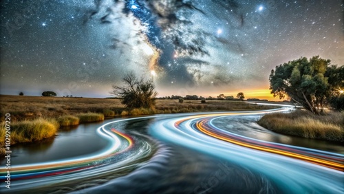 Stunning Long Exposure of an Zboa Under Starry Night Sky for Nature Lovers photo