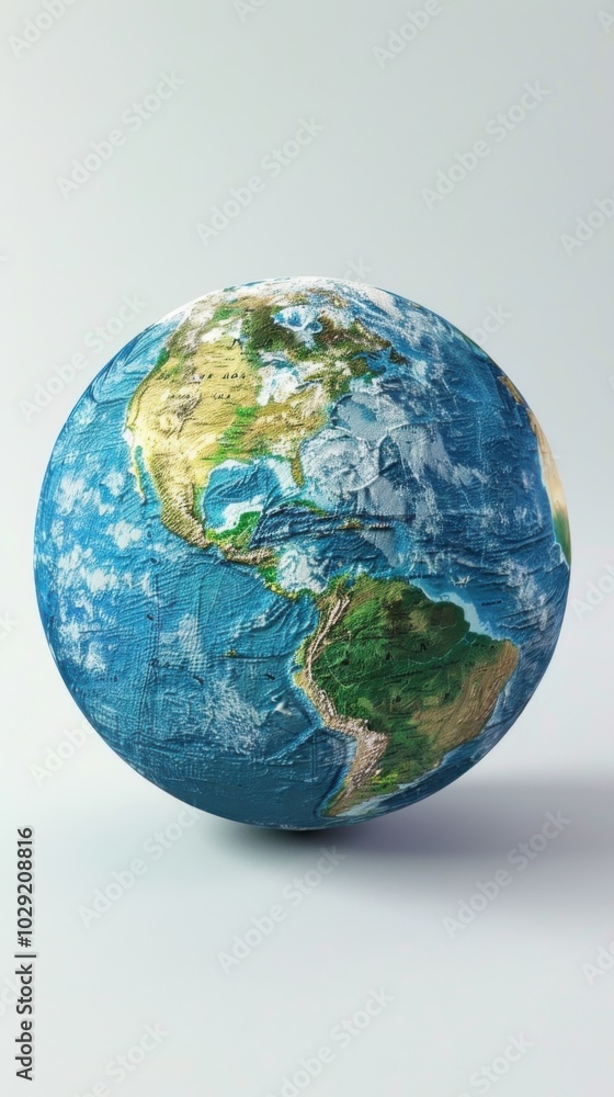 Globe on white background, 4K hyperrealistic photo Globe on white background, 4K hyperrealistic photo