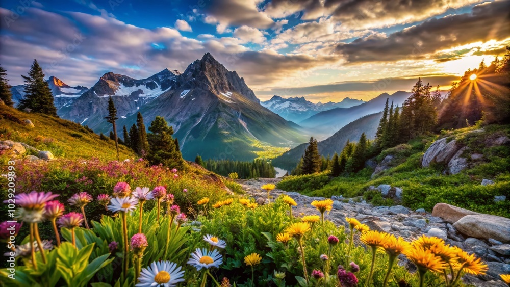 Fototapeta premium Stunning Macro Photography of Mountain Peak Views Capturing Nature's Beauty