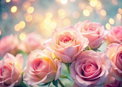 Beautiful Pink Roses with Bokeh Effect in Soft Focus for Stunning Floral Photography