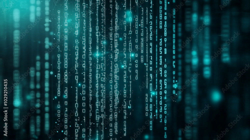 Abstract Digital Background with Binary Code Flow Abstract Digital Background with Binary Code Flow