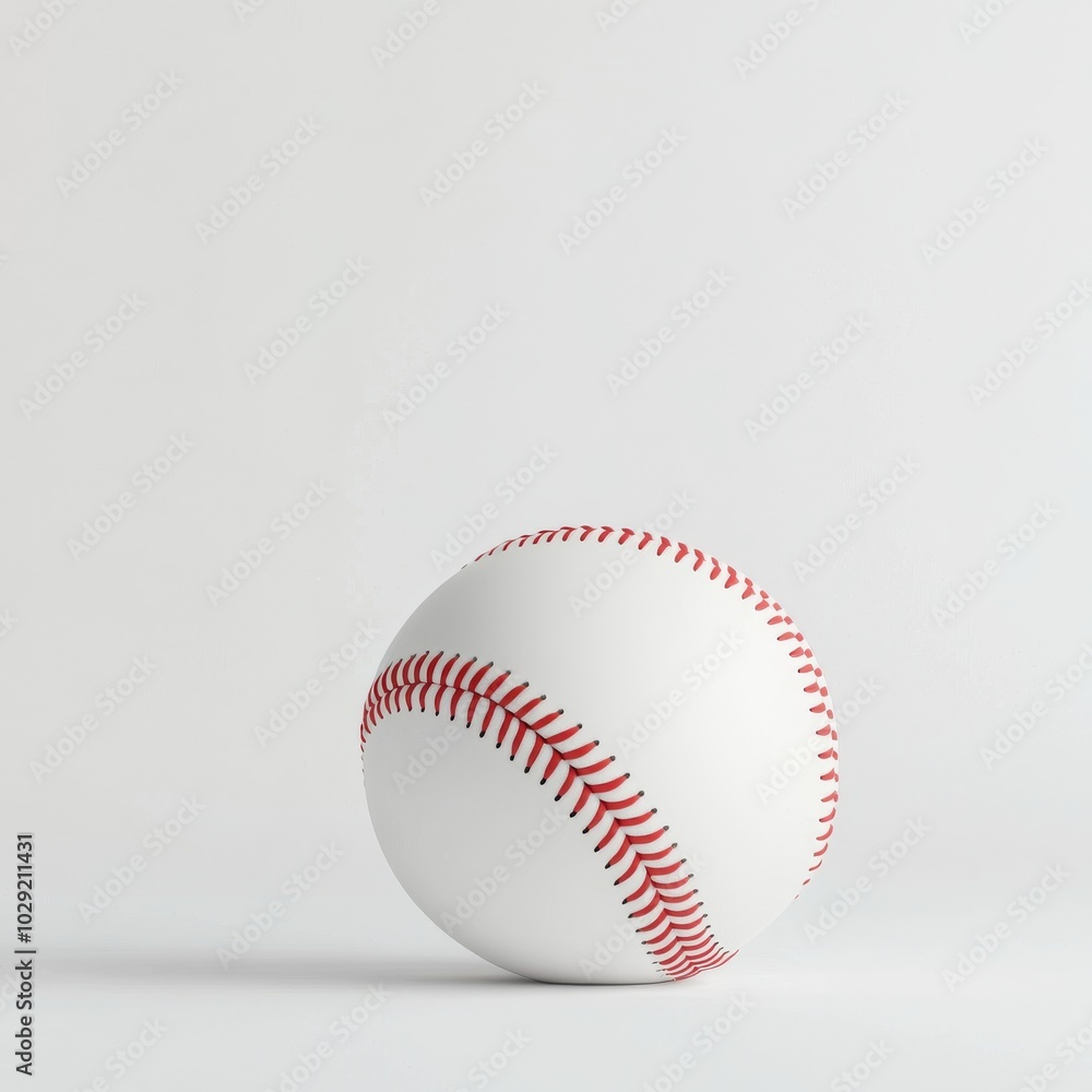 Classic White Baseball with Red Stitching and Smooth Surface Classic White Baseball with Red Stitching and Smooth Surface