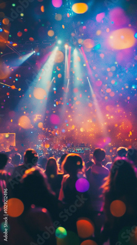 Wallpaper Mural nightclub photography, dark techno club with people dancing and laser lights shining in the background, blue lighting Torontodigital.ca