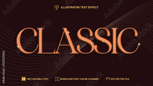 Classic text style, Luxury editable text effect