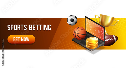 Sports betting banner. Banner for a website. Vector illustration.