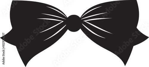 Ribbon bow silhouette on a white background,  Cheer bow vector art