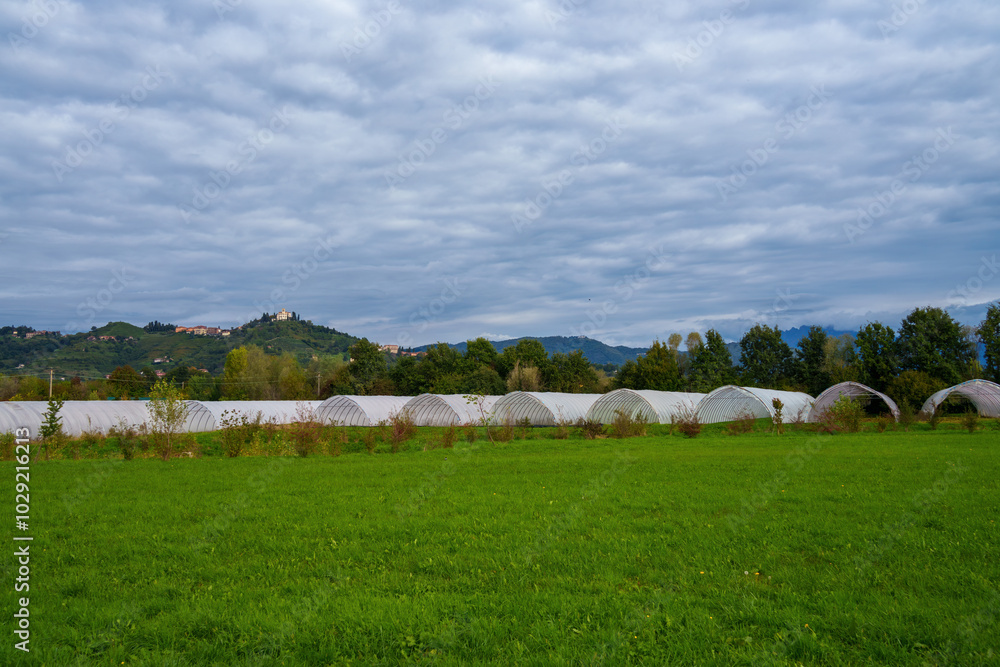 Country landscape at Curone and Montevecchia park, Brianza, Italy