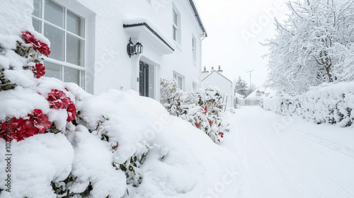 Wallpaper Mural Snowy House and Pathway in a Winter Wonderland Torontodigital.ca