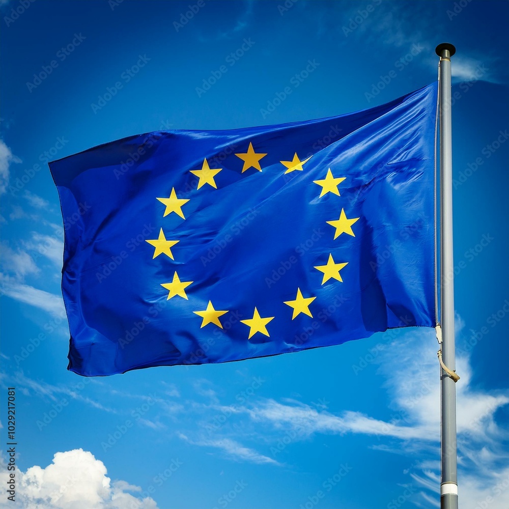 flag of the European Union EU, AI generated flag of the European Union EU, AI generated