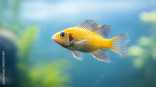 African tilapia, Sarotherodon melanotheron, freshwater aquatic wildlife. photo