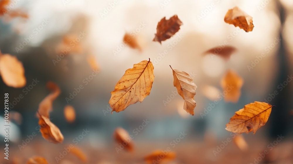 Falling Leaves in Autumn Light Falling Leaves in Autumn Light
