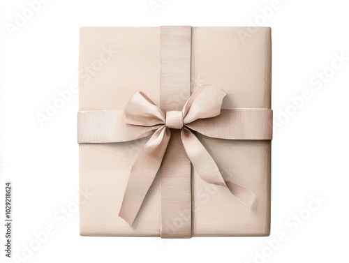 Wallpaper Mural Elegant gift box with ribbon, white isolated background. Torontodigital.ca