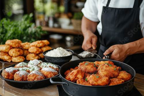 A Bustling Kitchen Scene Sh...