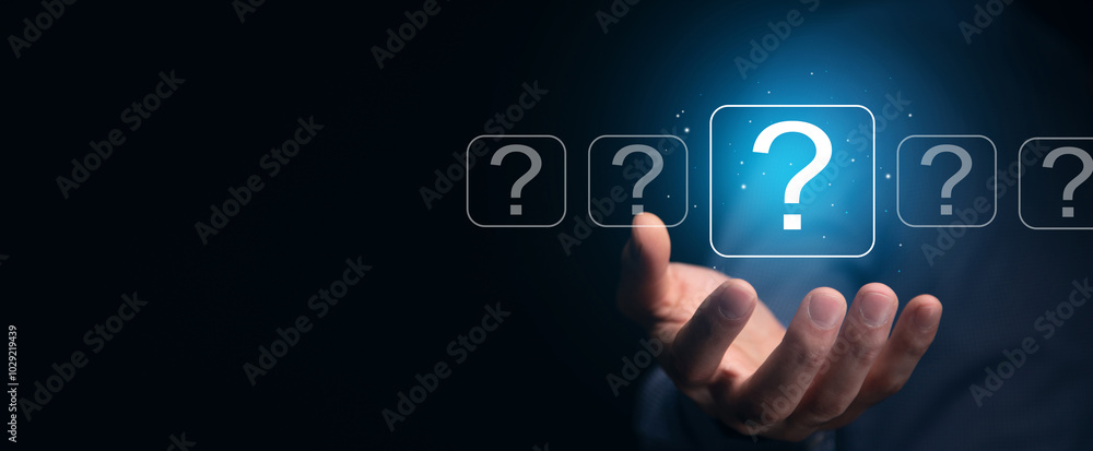 Fototapeta premium question tech Brainstorming and problem