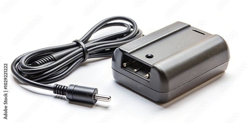 Fisheye charger for batteries on white background Fisheye charger for batteries on white background