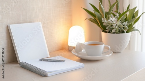 Wallpaper Mural Serene Corner with Tea and Notepad for Reflection Torontodigital.ca