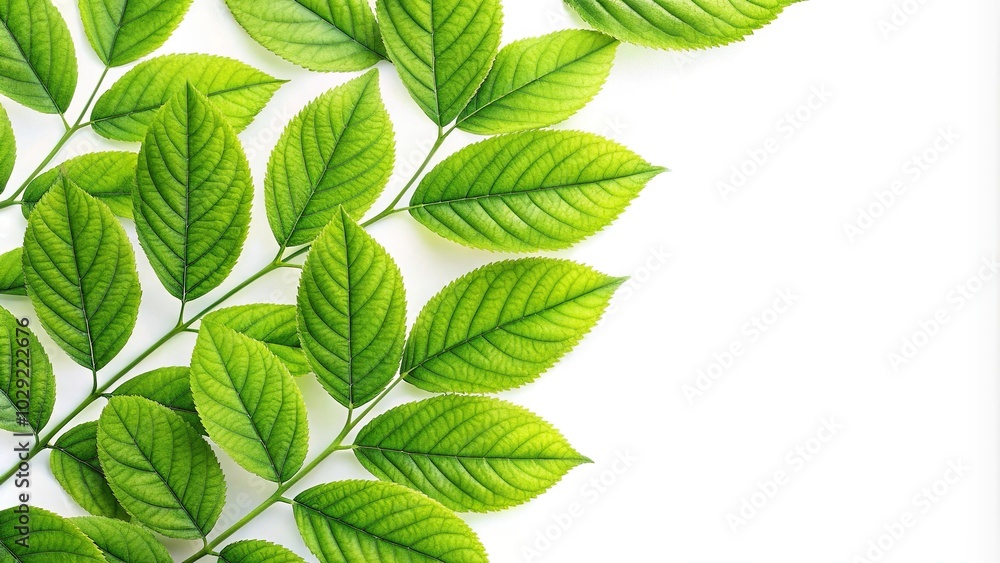 Fisheye green leaves isolated on white bleeding heart leaf Fisheye green leaves isolated on white bleeding heart leaf