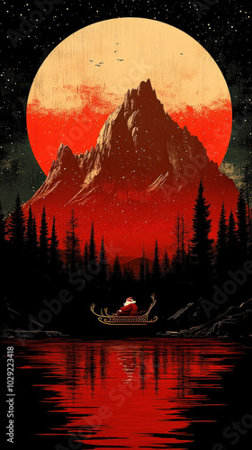 artistic depiction of Santa...