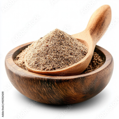 Black Pepper Powder Isolated