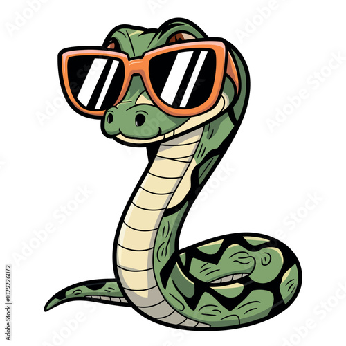 Cute Snake Wearing Sunglasses
