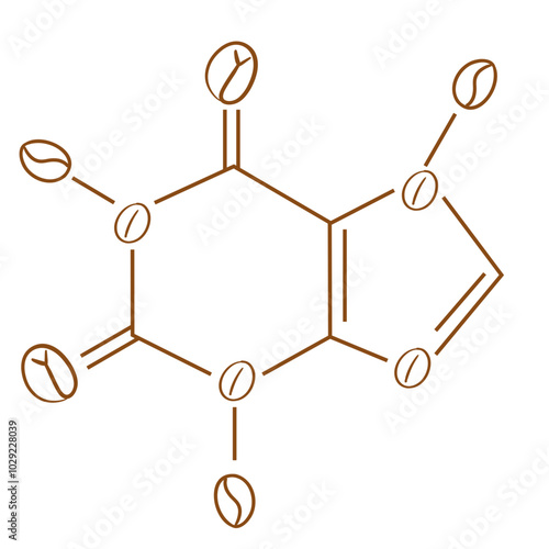 drug chemical structure of caffiene illustration