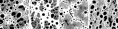 Monochrome natural microbiological cells vector overlay texture