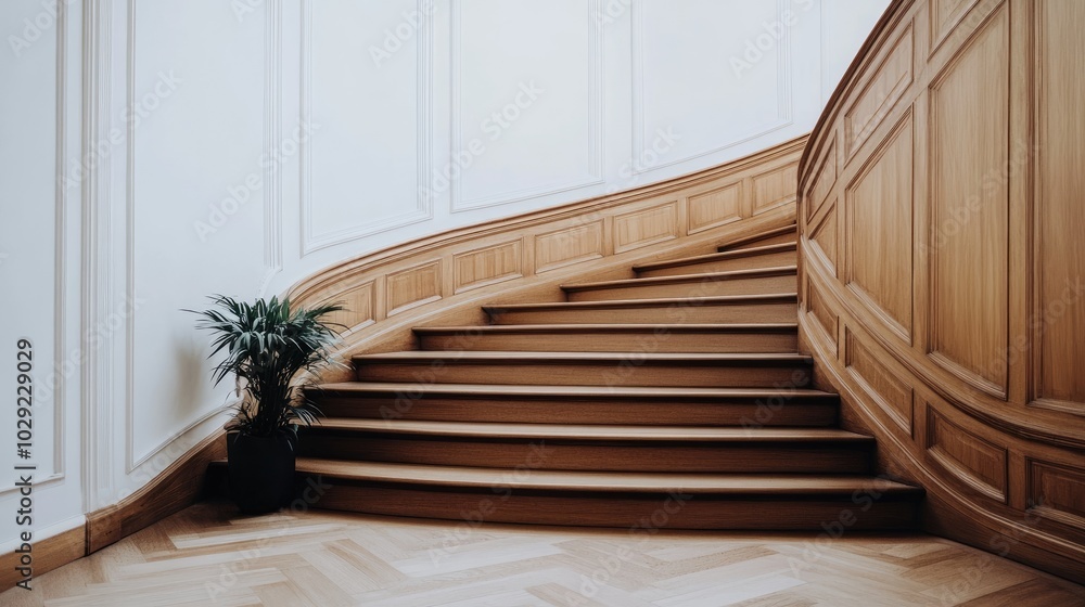 A stunning hallway in a black-painted mansion showcases a grand staircase, patterned tiles, and vibrant hanging plants, creating an inviting atmosphere A stunning hallway in a black-painted mansion showcases a grand staircase, patterned tiles, and vibrant hanging plants, creating an inviting atmosphere