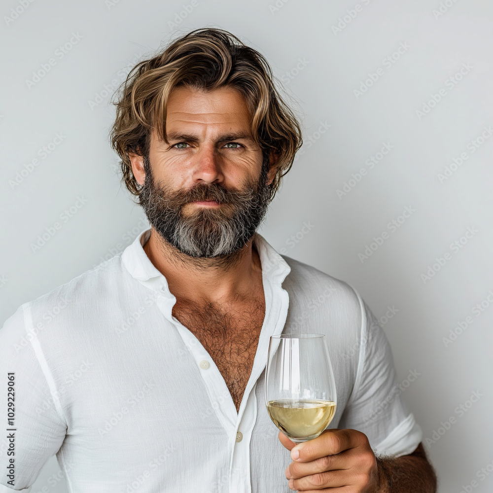 Man Drinking Wine Isolated Man Drinking Wine Isolated