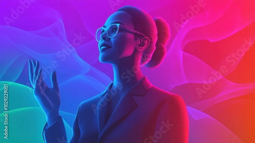 An office with a transgender employee leading a diversity training session, highlighting inclusivity and understanding in digital illustration