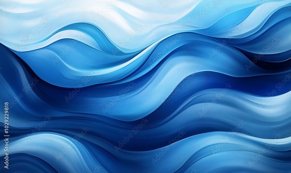 Blue waves abstract background texture. Print, painting, design, fashion, generative ai Blue waves abstract background texture. Print, painting, design, fashion, generative ai