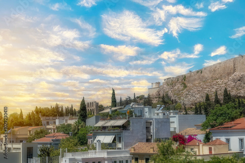 Fototapeta Naklejka Na Ścianę i Meble -  greece capital athens streets ancient artifacts tourist points of interest day and night