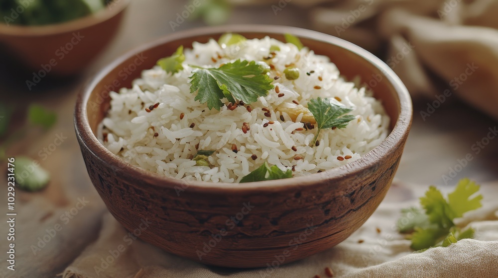 White rice with mustard seeds and herbs White rice with mustard seeds and herbs
