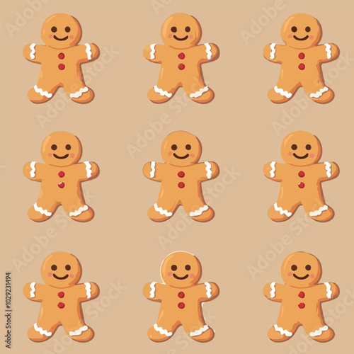 Vector set of Christmas gingerbread cookie