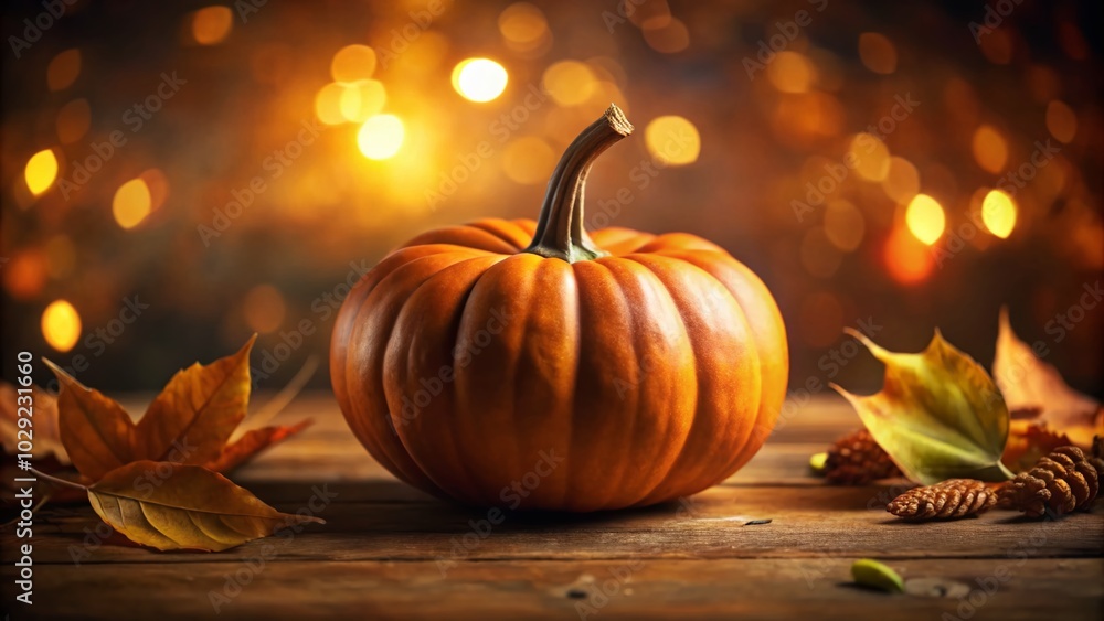 Captivating Low Light Photography of a Single Orange Pumpkin for Autumn Decor Captivating Low Light Photography of a Single Orange Pumpkin for Autumn Decor