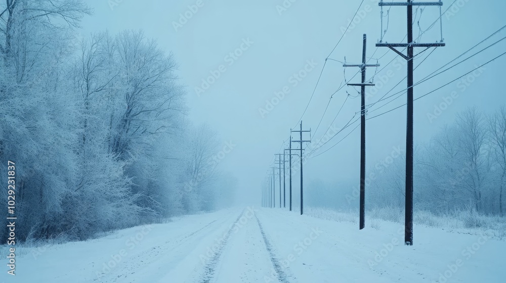 Winter serenity and solitude in the snowy landscape Winter serenity and solitude in the snowy landscape