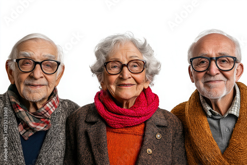 Senior Faces On White Backg...
