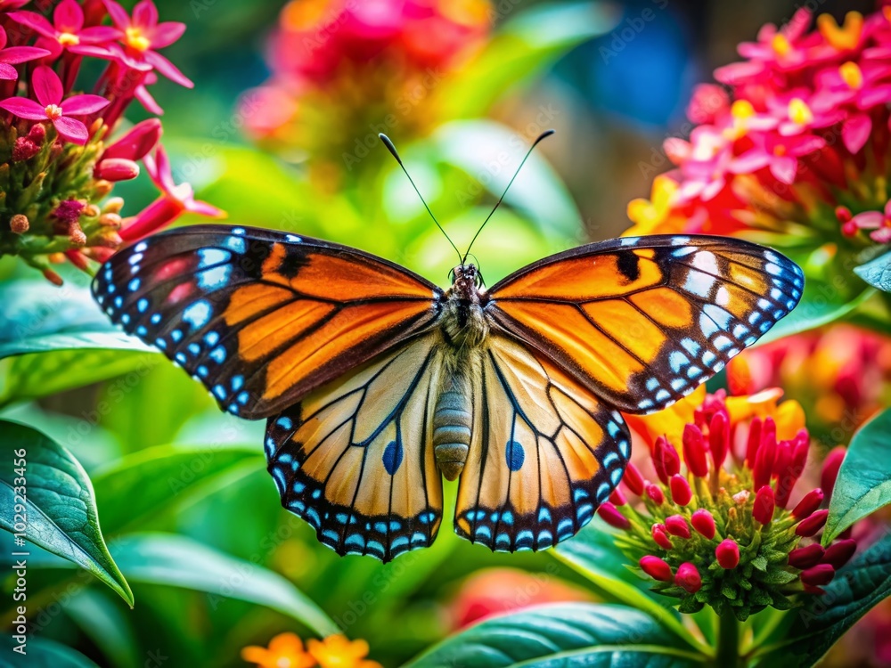 Captivating Portrait of a Colouring Butterfly in Vibrant Nature Setting Captivating Portrait of a Colouring Butterfly in Vibrant Nature Setting