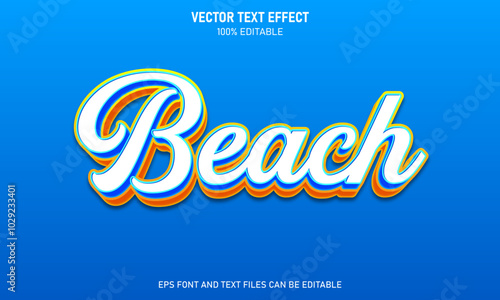 Beach 3d style modern editable text effect