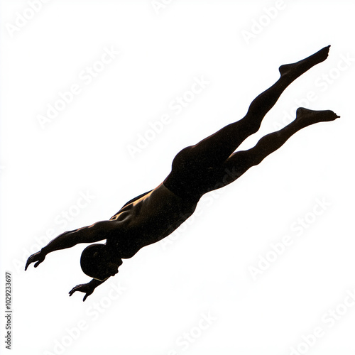 Swimmer Diving Isolated