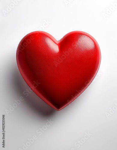 red heart shape isolated white background