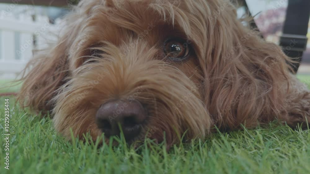 Adorable Cavapoo dog outdoors Adorable Cavapoo dog outdoors