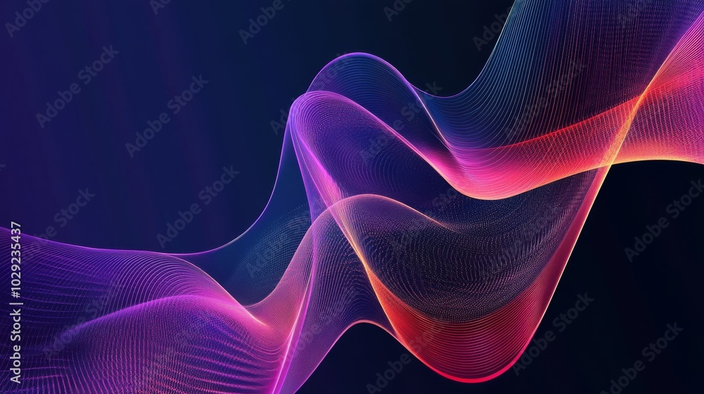 Fototapeta premium Spiral sound wave rhythm line dynamic abstract vector background 