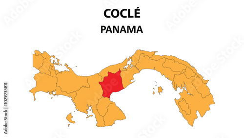 Coclé Map is highlighted on the Panama map with detailed state and region outlines.