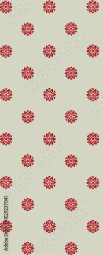 pattern of red floral designs on a light background