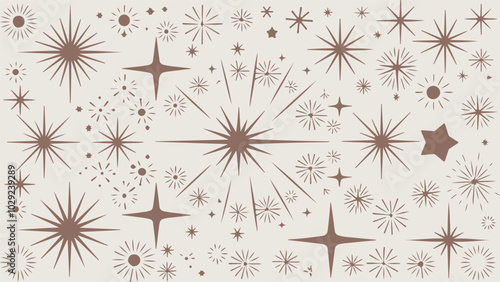 blinking stars, sparks and sparkles.  Magic light flare pack. Vector glint glitter illustration