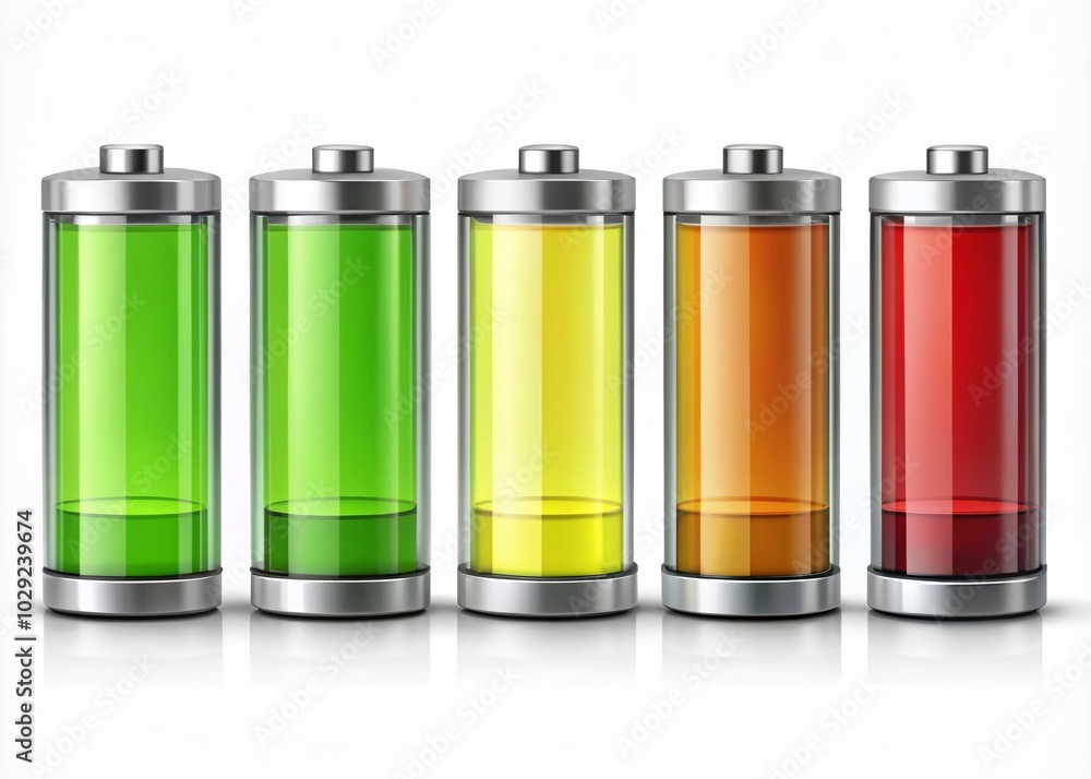 Charging Battery Symbols Set - Vector Icons for Energy and Technology Needs Charging Battery Symbols Set - Vector Icons for Energy and Technology Needs
